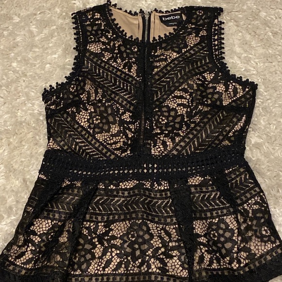 Bebe lace peplum top - Picture 2 of 6